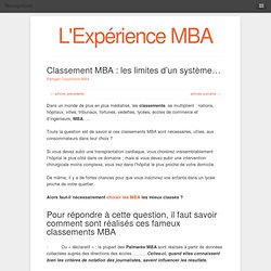 Classement MBA : les limites d’un système…