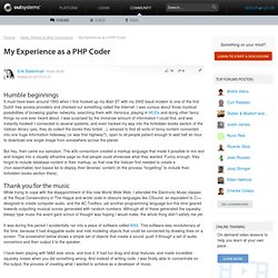 My Experience as a PHP Coder