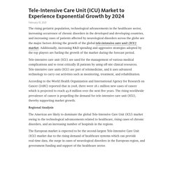 Tele-Intensive Care Unit (ICU) Market to Experience Exponential Growth by 2024 – Telegraph
