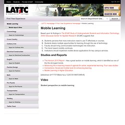 First Year Experience – Mobile Learning