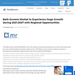 Bath Screens Market to Experience Huge Growth during 2021-2027 with Regional Opportunities