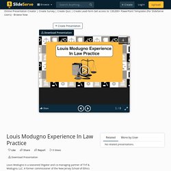 Louis Modugno Experience In Law Practice
