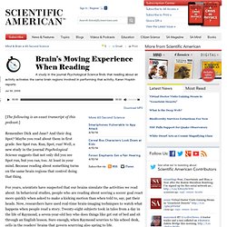 Brain's Moving Experience When Reading