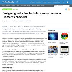 Designing websites for total user experience: Elements checklist