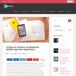 8-Steps to Achieve an Optimized Mobile App User Experience - WebPrecious
