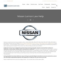 California Nissan Lemon Law