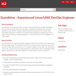 Guardtime - Experienced Linux/UNIX DevOps Engineer, UK/Europe, Competitive