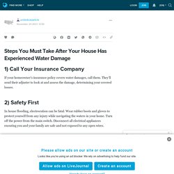 Steps You Must Take After Your House Has Experienced Water Damage