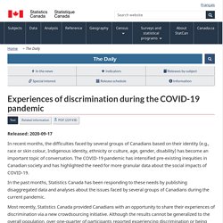 The Daily — Experiences of discrimination during the COVID-19 pandemic
