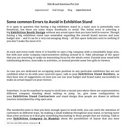 Some common Errors to Avoid in Exhibition Stand