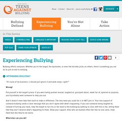 Experiencing Bullying