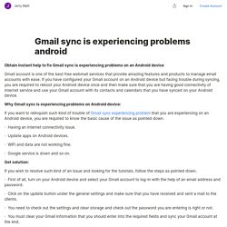 Gmail sync is experiencing problems android