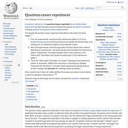 Quantum eraser experiment