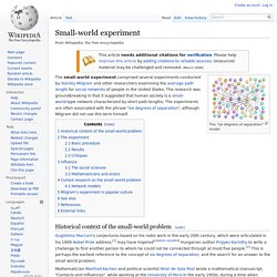 Expérience petit monde - Wikipedia, l'encyclopédie libre