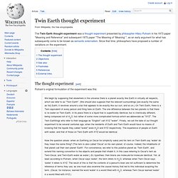 Twin Earth thought experiment