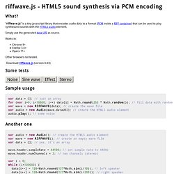 HTML5 audio experiment - JavaScript sound synthesis and audio encoding