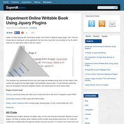 Experiment Online Writable Book Using Jquery Plugins
