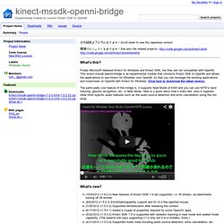 kinect-mssdk-openni-bridge - Experimental module to connect Kinect SDK to OpenNI