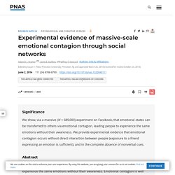 Experimental evidence of massive-scale emotional contagion through social networks