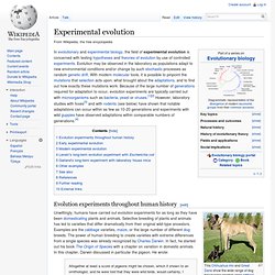 Experimental evolution