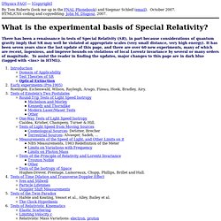 Experimental Basis of Special Relativity