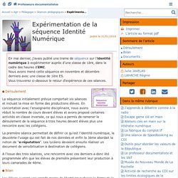 Expérimentation de la séquence Identité Numérique - Les Enseignants Documentalistes de l’Académie de Poitiers