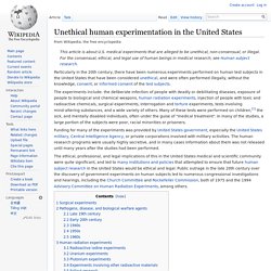 Unethical human experimentation in the United States