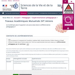 Expérimentation pédagogique > Travaux Académiques Mutualisés SVT Amiens