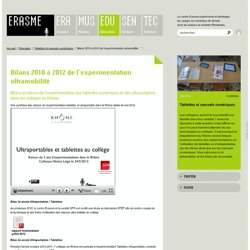 Bilans 2012 - expérim. ultramobilité Collèges Rhône