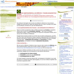 expérimentations Académie de Poitiers