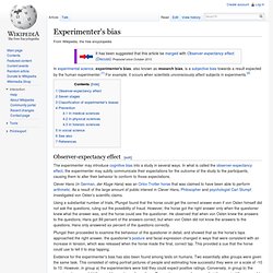 Experimenter's bias