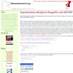 Experimenting with jQuery Draggables and ASP.NET