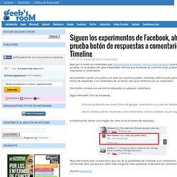 Siguen los experimentos de Facebook, ahora prueba botón de respuestas a comentarios en Timeline