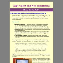 Experiments and non-experiments