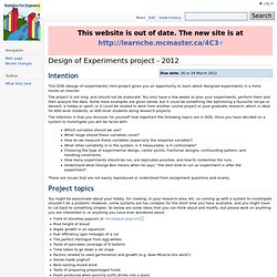 Design of Experiments project - 2012 - Statistics for Engineering