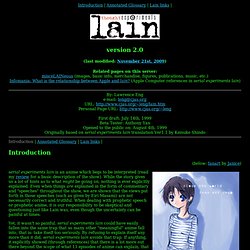 thought experiments lain: a serial experiments lain information site