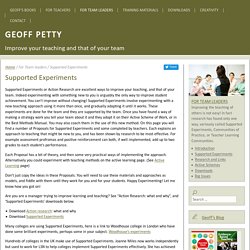 Supported Experiments - Geoff PettyGeoff Petty