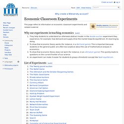 Economic Classroom Experiments