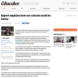 Expert explains how our schools could do better