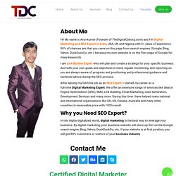 Best SEO Expert in India, USA, and UK - Arun Kumar (Founder)