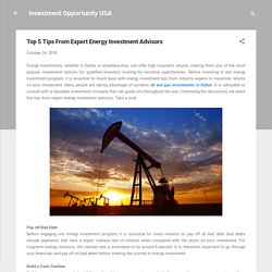 Top 5 Tips From Expert Energy Investment Advisors