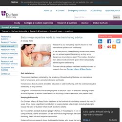 Baby sleep expertise leads to new bedsharing advice