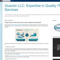 Quacito LLC: Expertise in Quality IT Services: Things that you didn’t know about custom software development!
