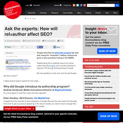 Ask the experts: How will rel=author affect SEO?