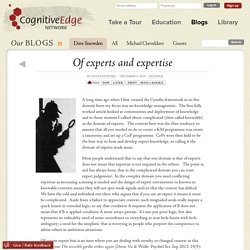 Of experts and expertise