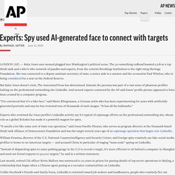 Experts: Spy used AI-generated face to connect with targets
