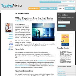 Why Experts Are Bad at Sales