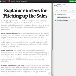 Explainer Videos for Pitching up the Sales