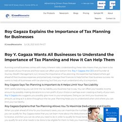 Roy Gagaza Explains the Importance of Tax Planning for Businesses