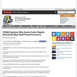 FEMA Explains Why Some Cedar Rapids Residents May Need Flood Insurance